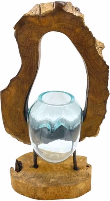 KDMD Molton Brown Hanging Glass and Wood Abstract Art Vase – 1
