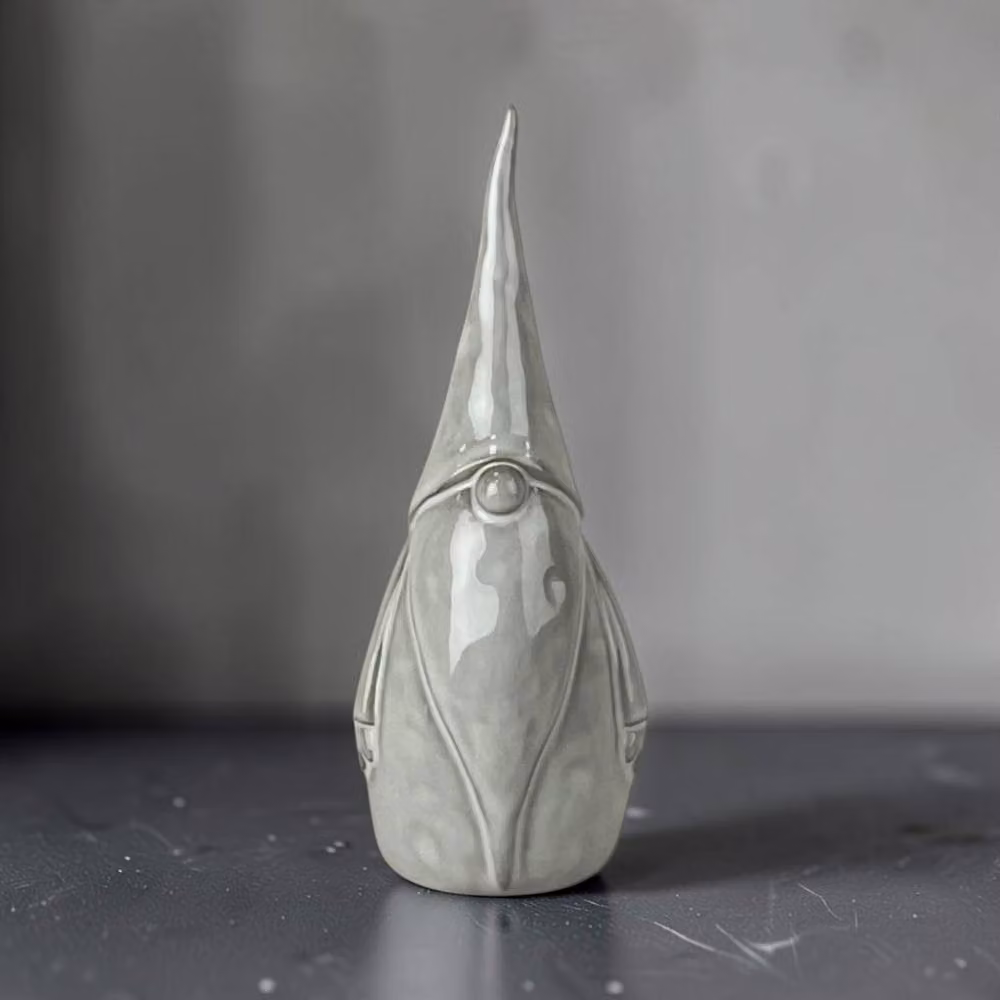 Gift Company Grey Glazed Ceramic Gonk Christmas Tabletop Ornament – 3