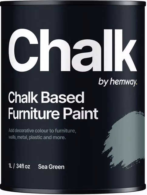 Hemway Chalk Based Furniture Paint in Flat Matt Sea Green, 1L