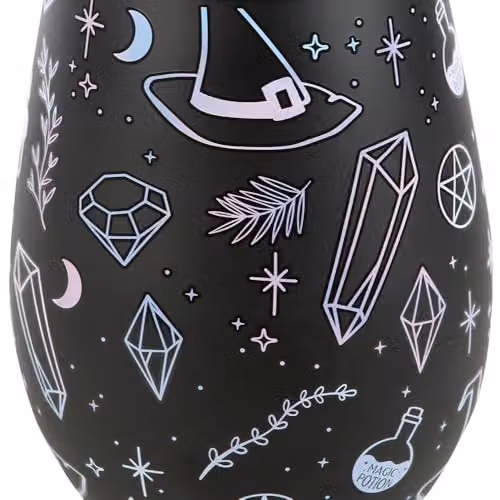 KDMD Crystal Witch Print Black Stemless Glass Tumbler – 2
