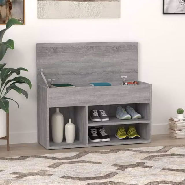 Berkfield Home Grey Sonoma Shoe Bench W/D/H: 80 x 30 x 45 cm – 1