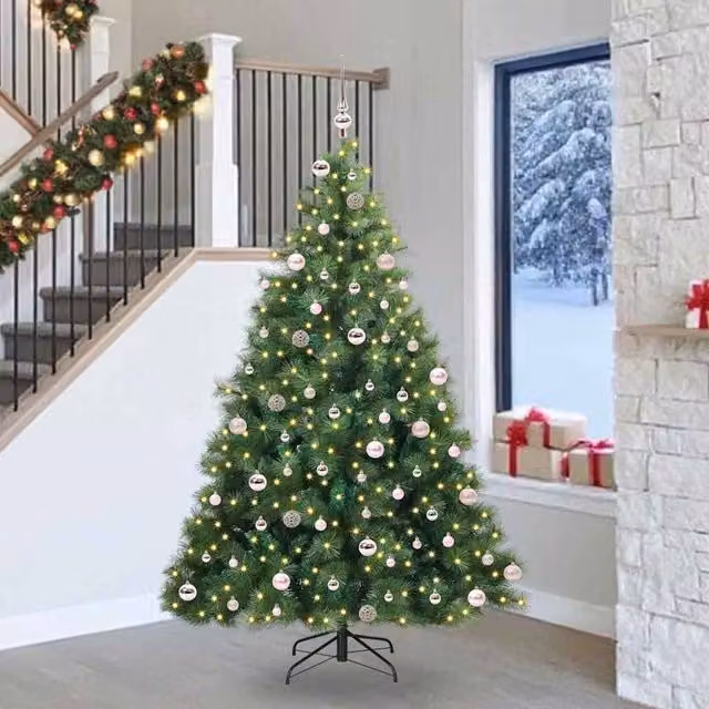 Berkfield Home Artificial Green Christmas Tree with 300 LEDs, Height: 240 cm – 1