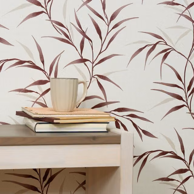 Erismann Purple Botanical Floral Pre-pasted Vinyl Wallpaper