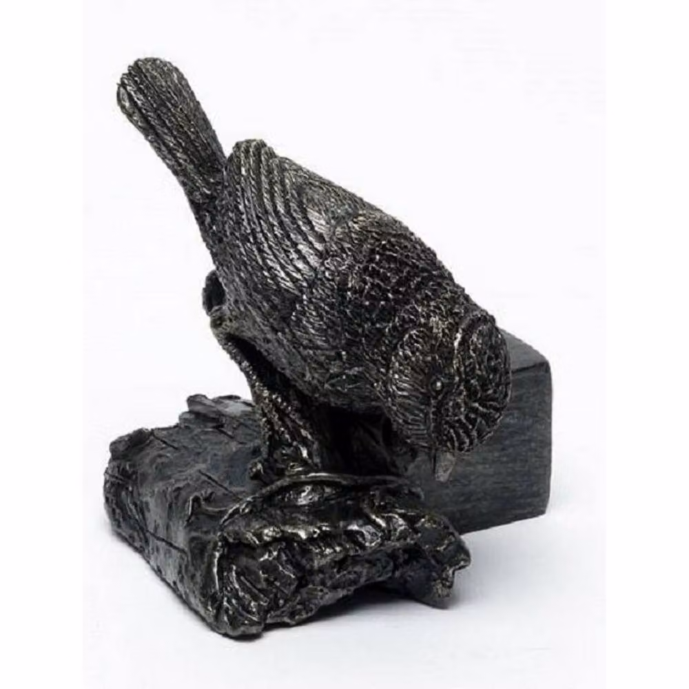 Jardinopia Blue Tit On Log Plant Pot Feet, Set of 3, Bronze, L7 x W6.5 x H8 cm – 2