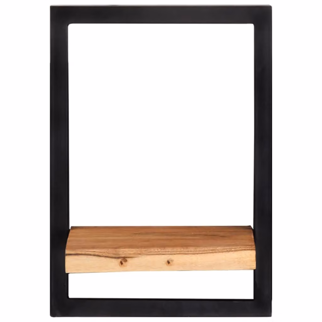 Berkfield Home Set of 2 Industrial Wall Mounted Shelves in Brown Acacia Wood and Steel, W/D/H: 25 x 25 x 35 cm – 3