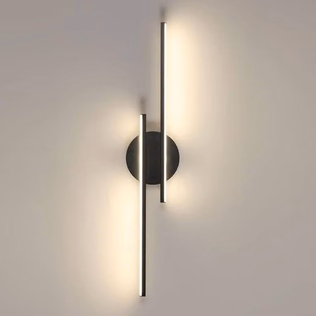 COMELY Modern Linear LED Wall Light, Black, W: 60 cm