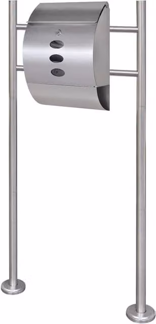 Berkfield Home Stainless Steel Mailbox on Stand in Silver