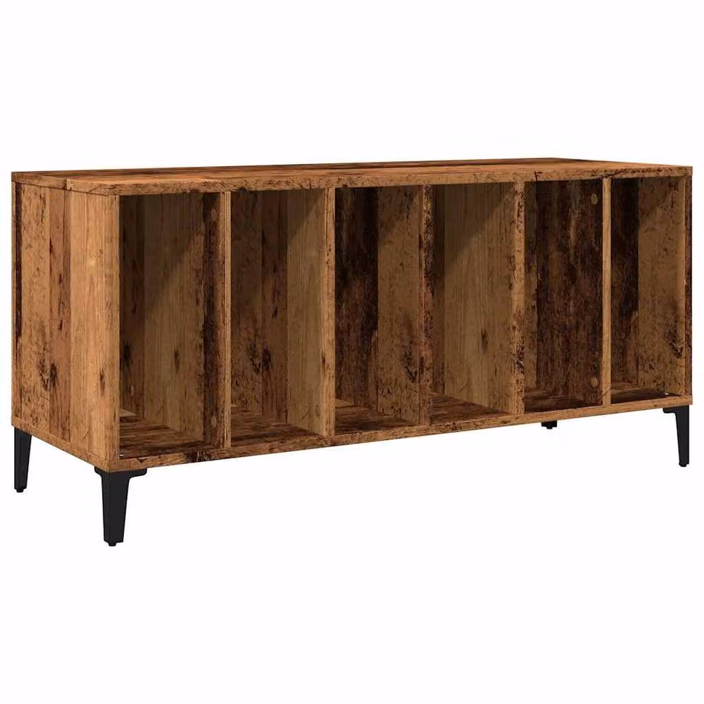 Berkfield Home Record Cabinet in Brown Old Wood, W/D/H: 100 x 38 x 48 cm – 3