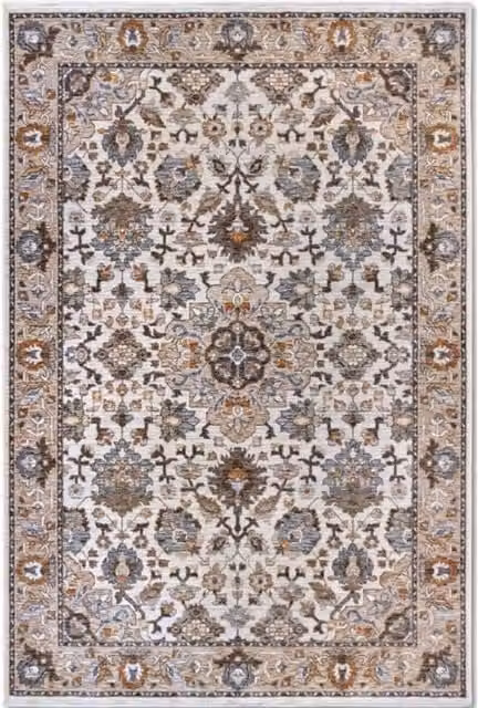 Villeroy & Boch 1871 Egon Oriental Short Pile Polyester Rug in Beige and Multicolour, W: 120 cm, D: 170 cm