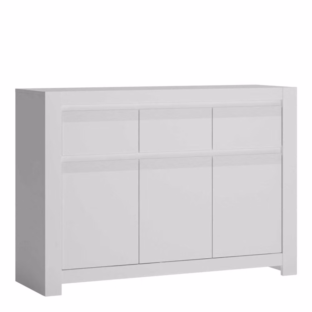 Wyld Haus Vienna White Wooden 3 Door 3 Drawer Modern Storage Cabinet – 2