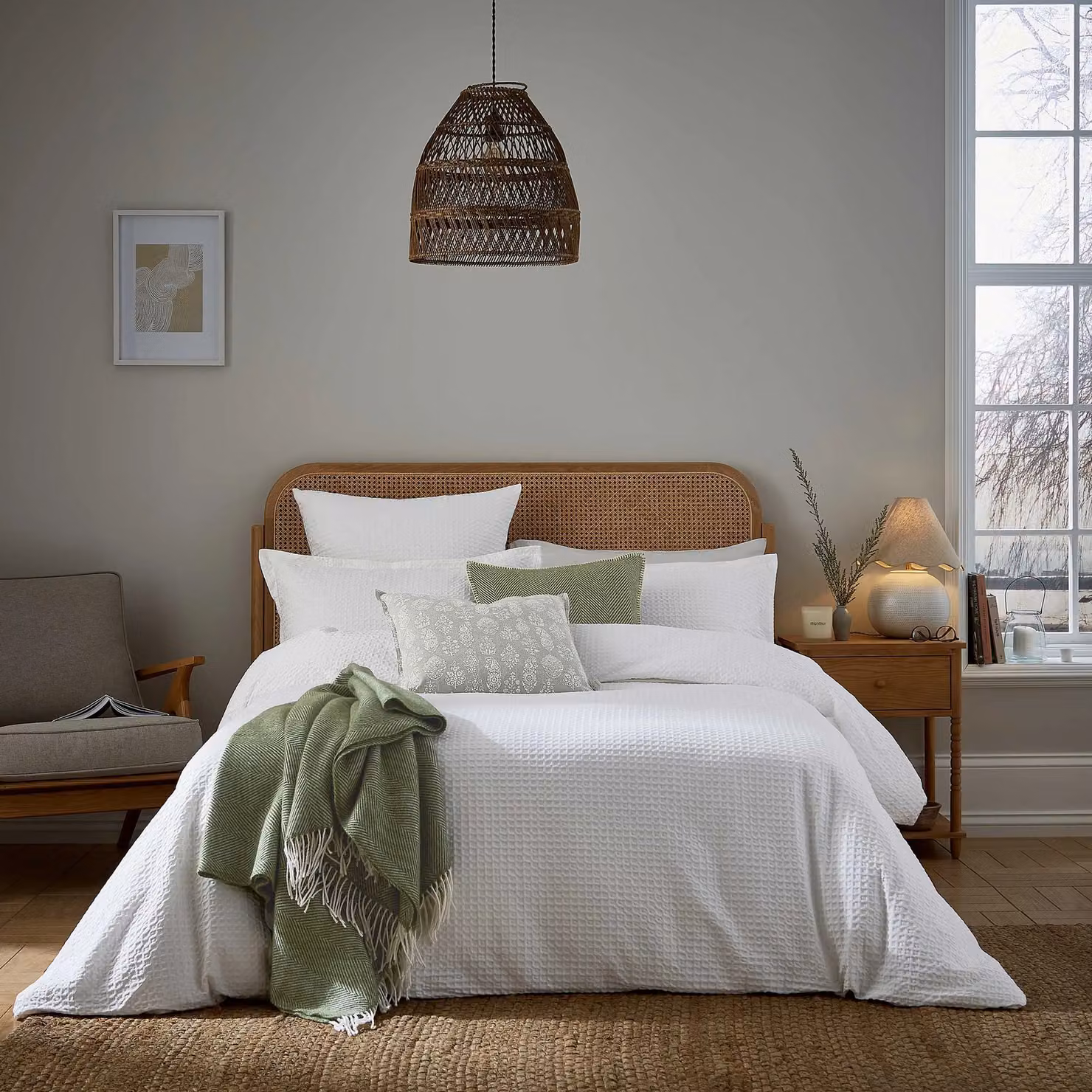 Murmur Lida Reversible Cotton Duvet Cover and Pillowcase Set, White, W: 140 cm, H: 200 cm – 2
