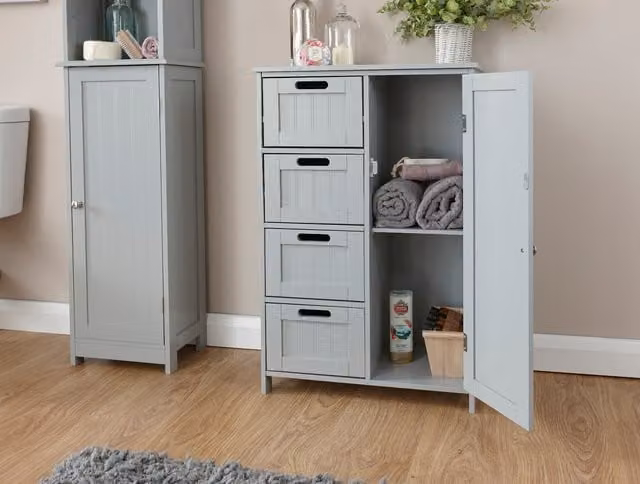 GFW Colonial Multi Cabinet in Grey and White for Bathroom