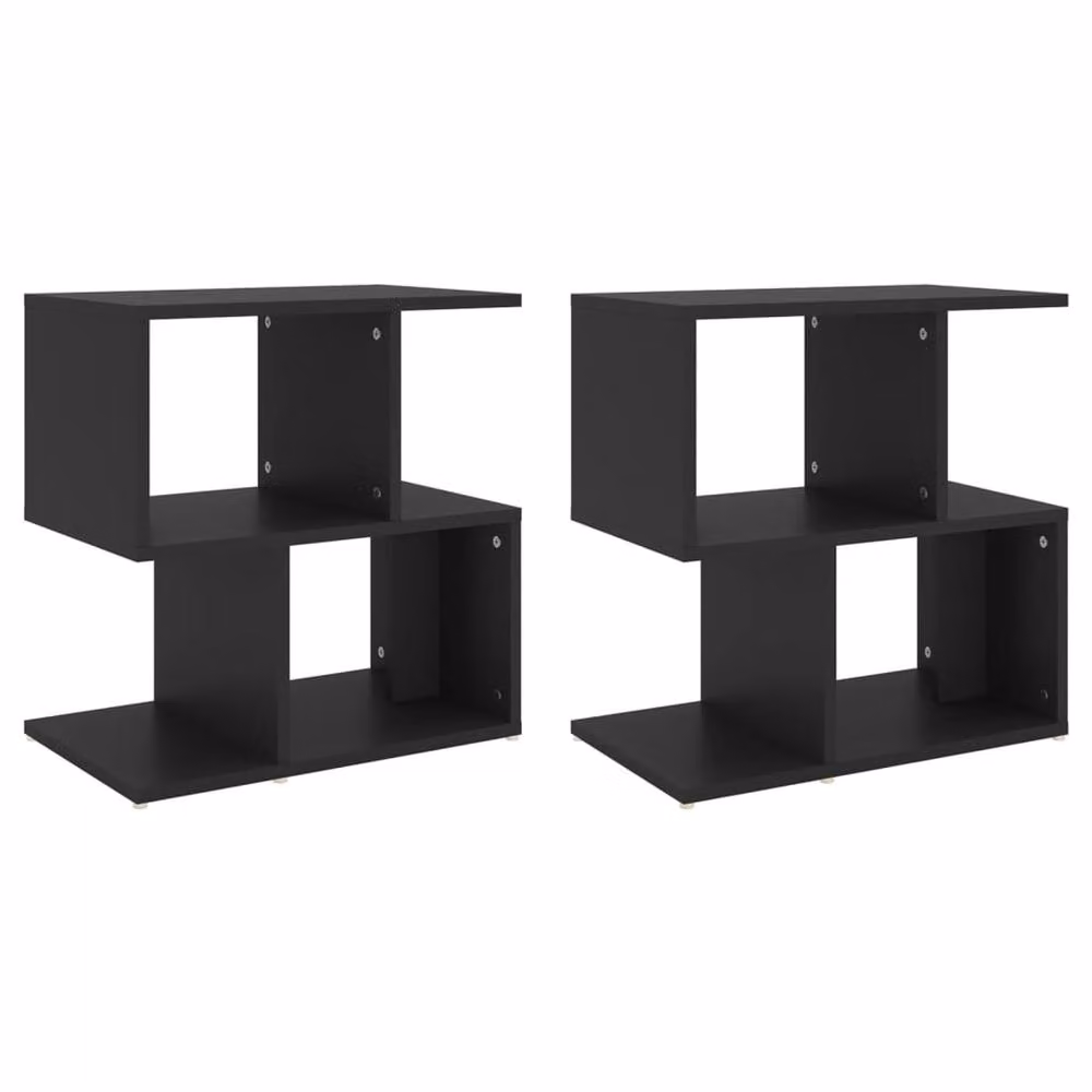 Berkfield Home Elegant Bedside Cabinets, 2 Piece Set in Black, W/D/H: 50 x 30 x 51.5 cm – 2