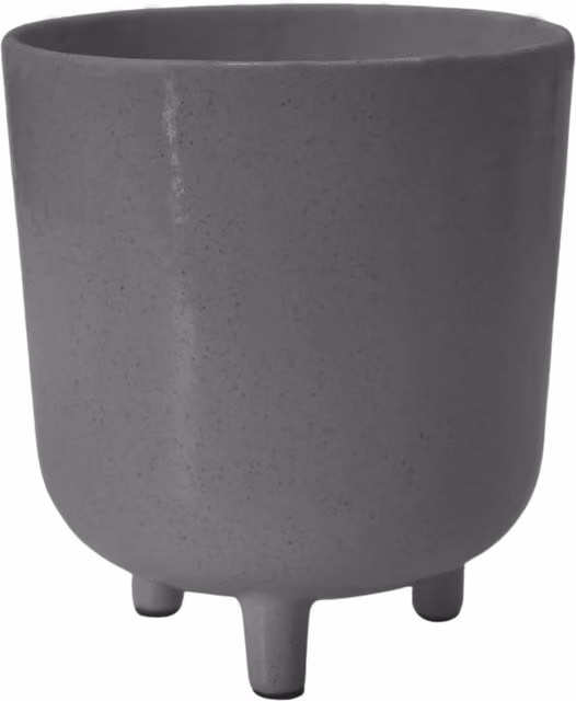 Ivyline Lecce Grey Speckled Ceramic Round Tabletop Planter, H: 24 cm, D: 20 cm
