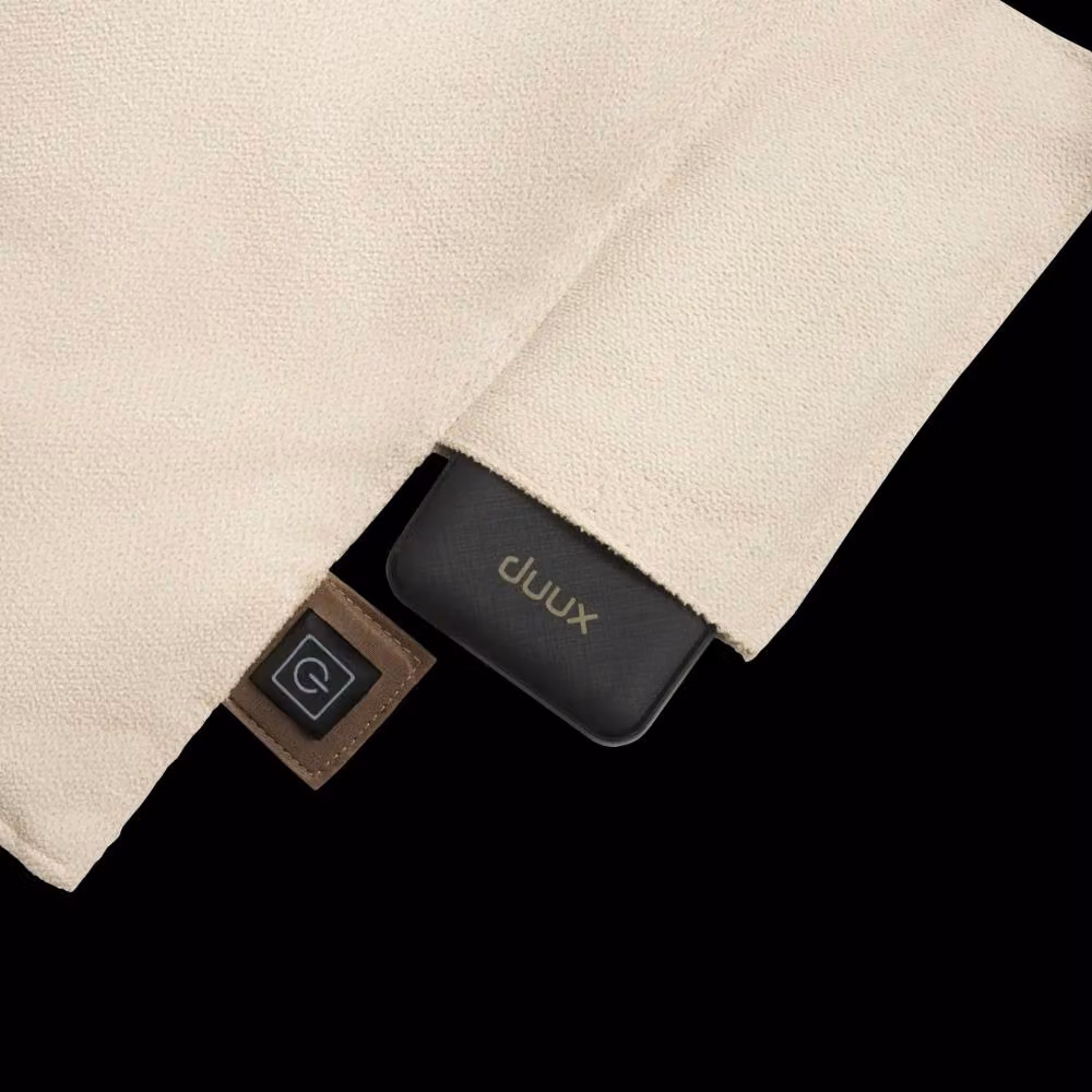 Duux Mellow Rechargeable Heated Long Chair Pad in Beige with Fleece Seat and Back – 4