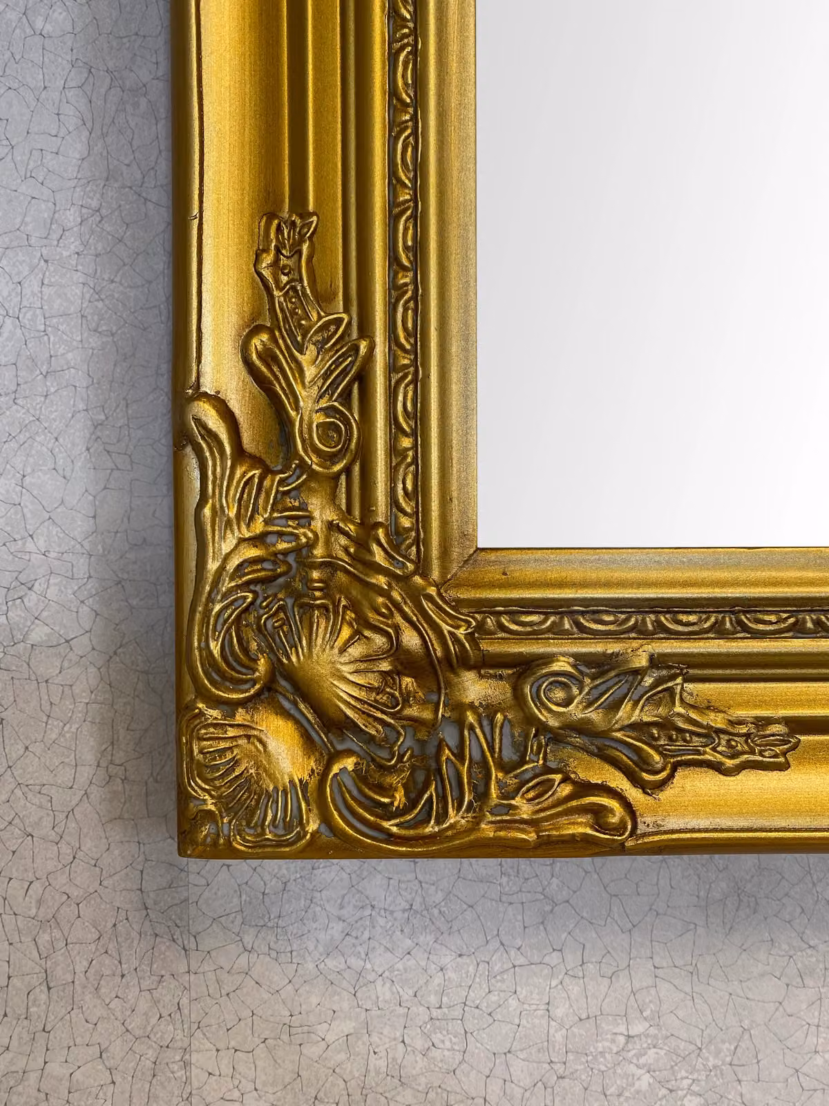 Downton Interiors Antique Gold Rectangular Wood Frame Wall Mirror W: 106 cm, H: 75 cm – 2
