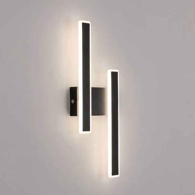 Pheashine Black Dual Linear LED Wall Sconce, 32W 4500K Neutral White, W/H: 44 x 3.5 cm – 1