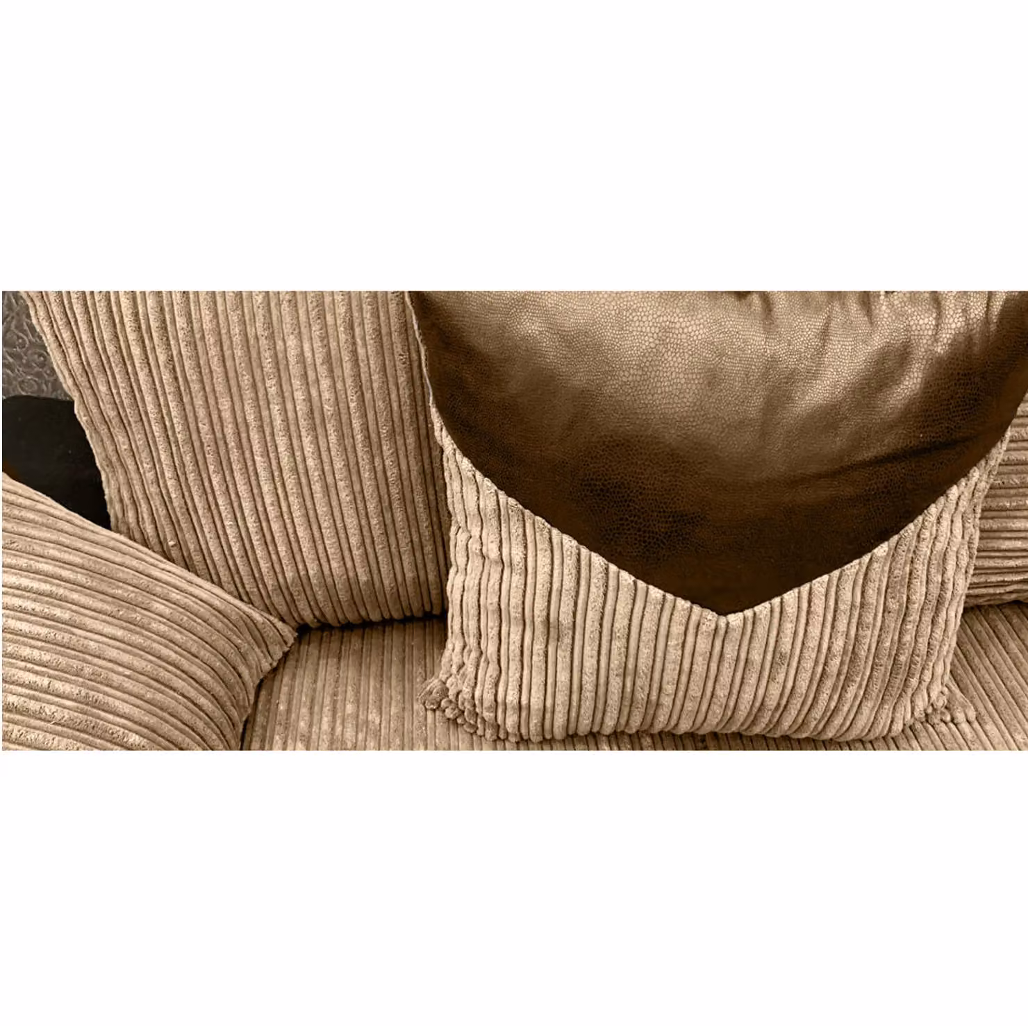 Snugg Furniture UK Limited Kensington 3 Seater Upholstered Fabric Sofa in Grey and Black – 3