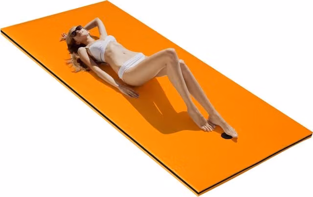 Costway Floating Pool Mat Pad in Orange