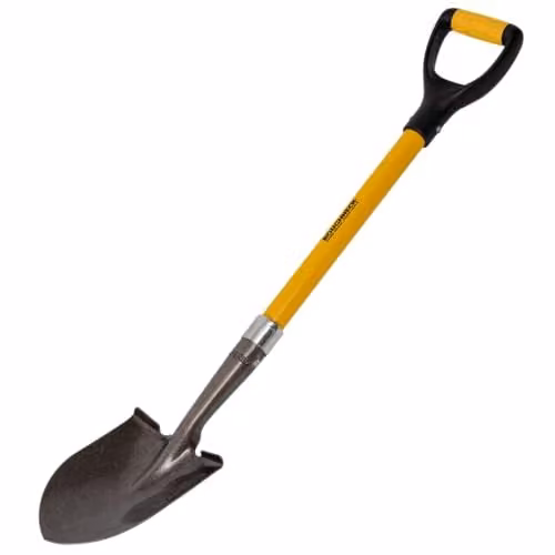 Roughneck Mini Shovel in Yellow with Carbon Steel Blade and Fibreglass Handle – 1