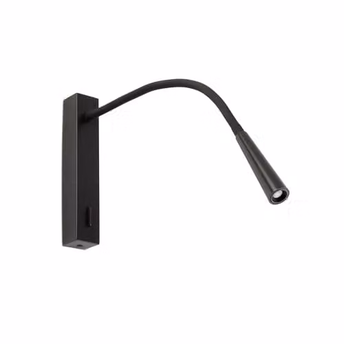Netlighting Flin LED Adjustable Reading Wall Lamp Black 3W 3000K Warm White