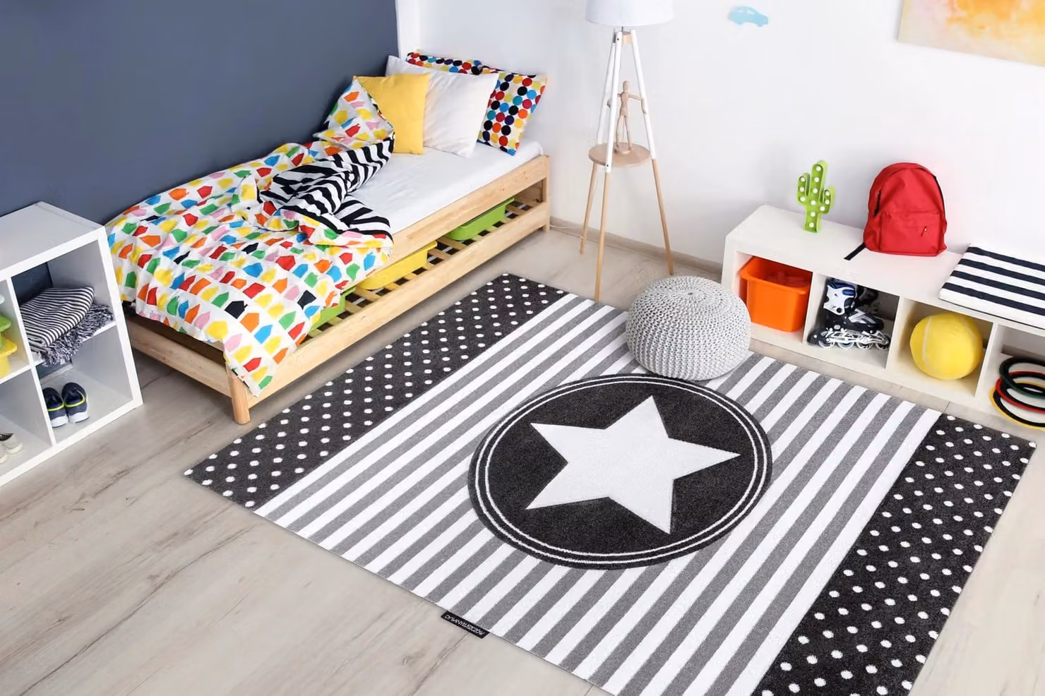 RugsX Petit Grey Rectangular Polypropylene Rug, W: 140 cm, D: 190 cm – 4