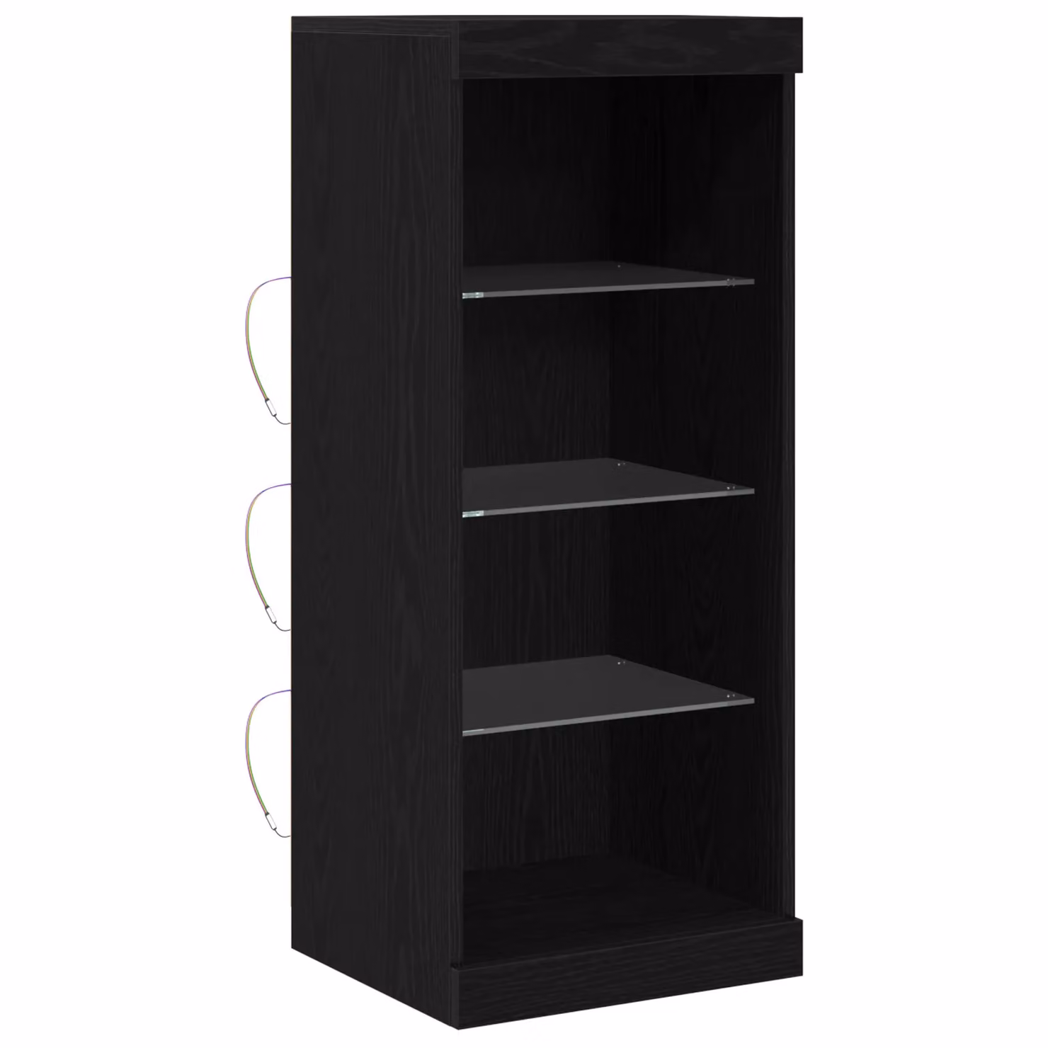 Berkfield Home Modern Black Oak Sideboard with Integrated LED Lighting, W/D/H: 41 x 37 x 100 cm – 2