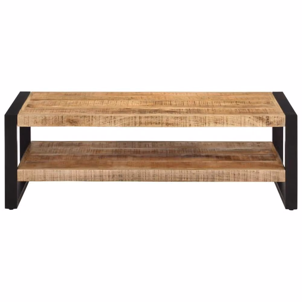 Berkfield Home Rustic Mango Wood Coffee Table in Brown, W: 120 cm, D: 55 cm, H: 40 cm – 2