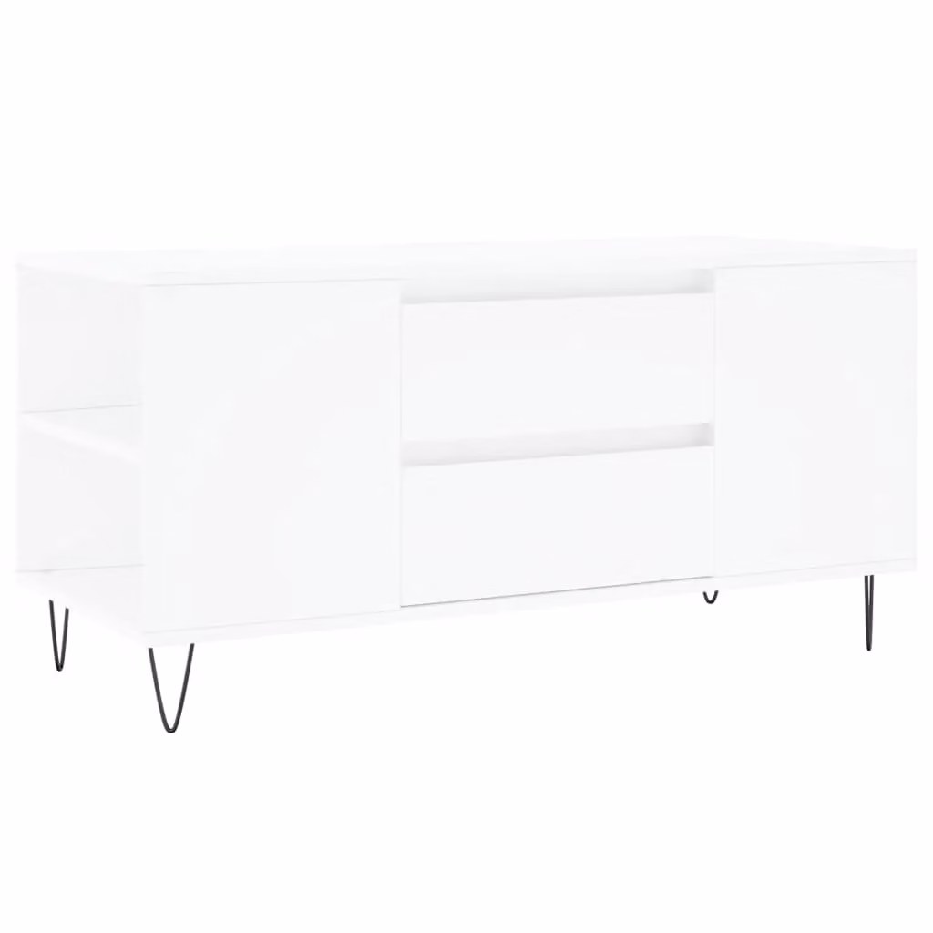 Berkfield Home Modern White Rectangular Coffee Table in Engineered Wood W/D/H: 102 x 44.5 x 50 cm – 2