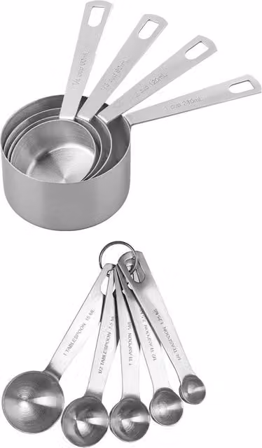 Tala Stainless Steel Nesting Measuring Spoons and Measuring Cups Set, Silver