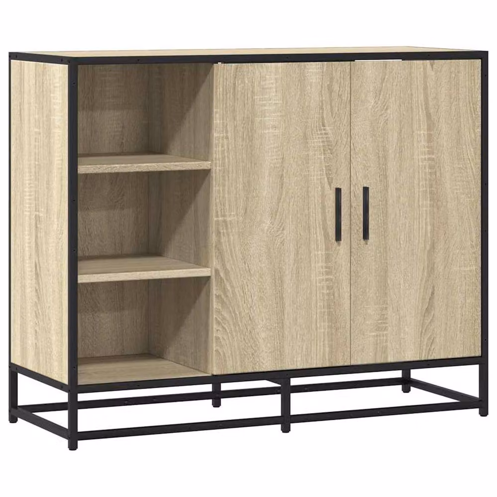 Berkfield Home Sonoma Oak Sideboard in Beige, W/D/H: 92 x 35 x 76 cm – 3