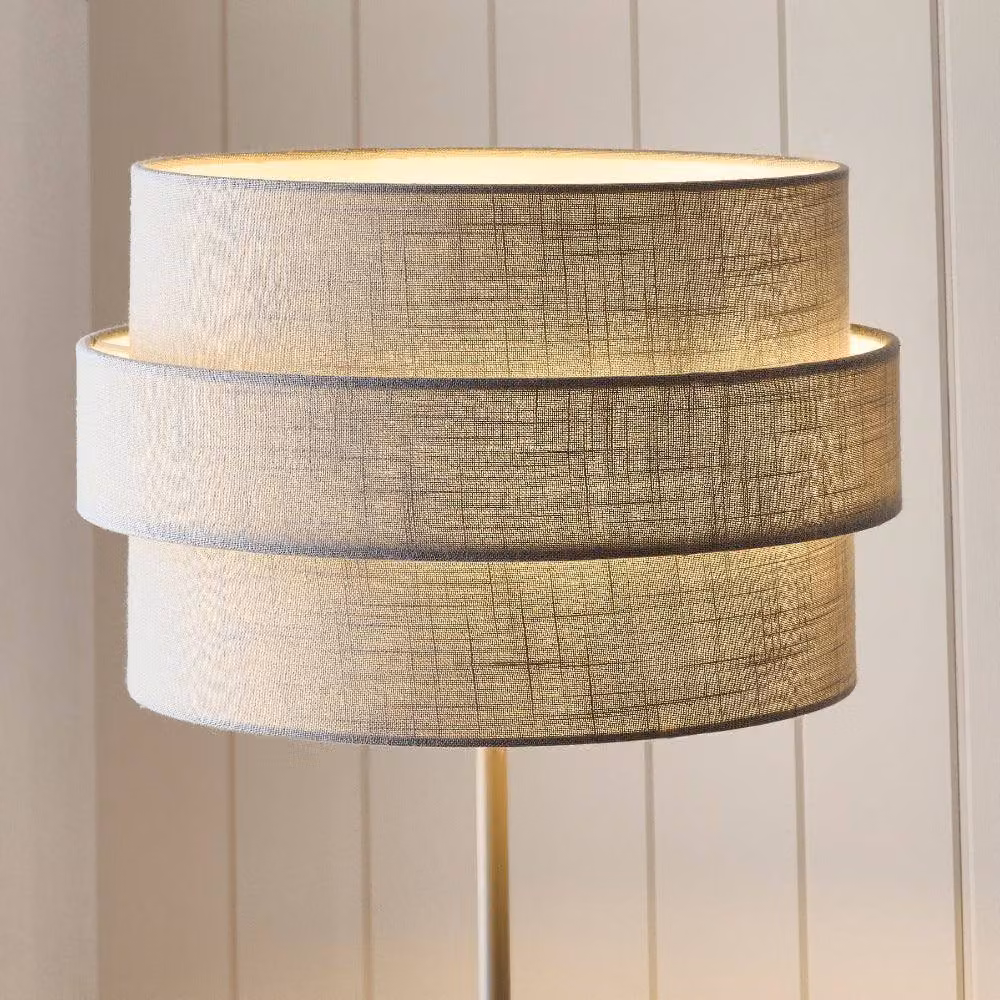 Pagazzi Lighting Buxton Grey Fabric Floor Lamp H 150 cm, W 40 cm, D 40 cm – 2