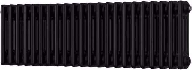 UK Radiators Black 3 Column Steel Radiator, H: 30.0 cm, W: 99.9 cm