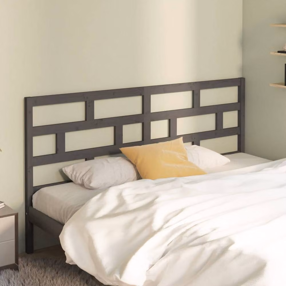 Berkfield Home Grey Rustic Solid Pine Wood Bed Headboard W/D/H: 186 x 4 x 100 cm – 2