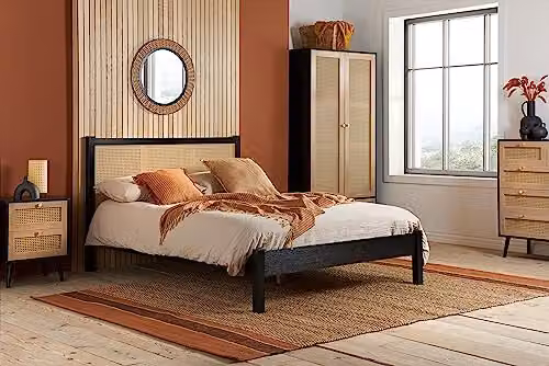 Birlea Croxley Rattan King Size Bed Frame in Black Oak – 1