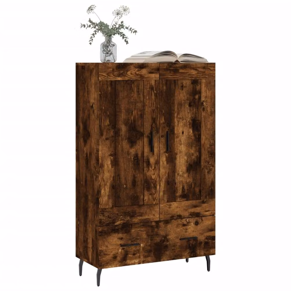 Berkfield Home Smoked Oak Highboard in Brown, W/D/H: 69.5 x 31 x 115 cm – 3