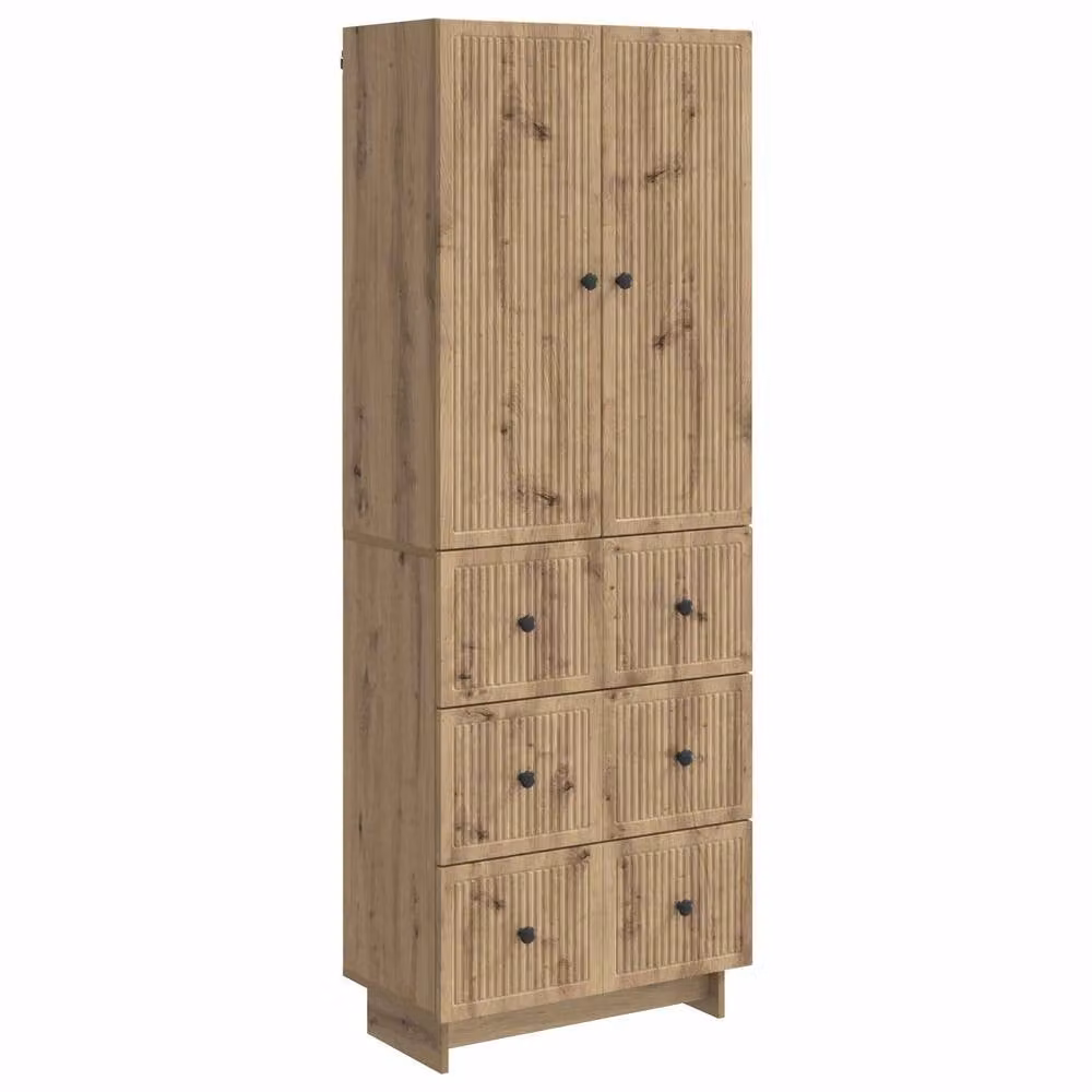 Berkfield Home 2-Piece Cabinet Set in Brown with Hinged Doors and Internal Drawers and Shelves – 2