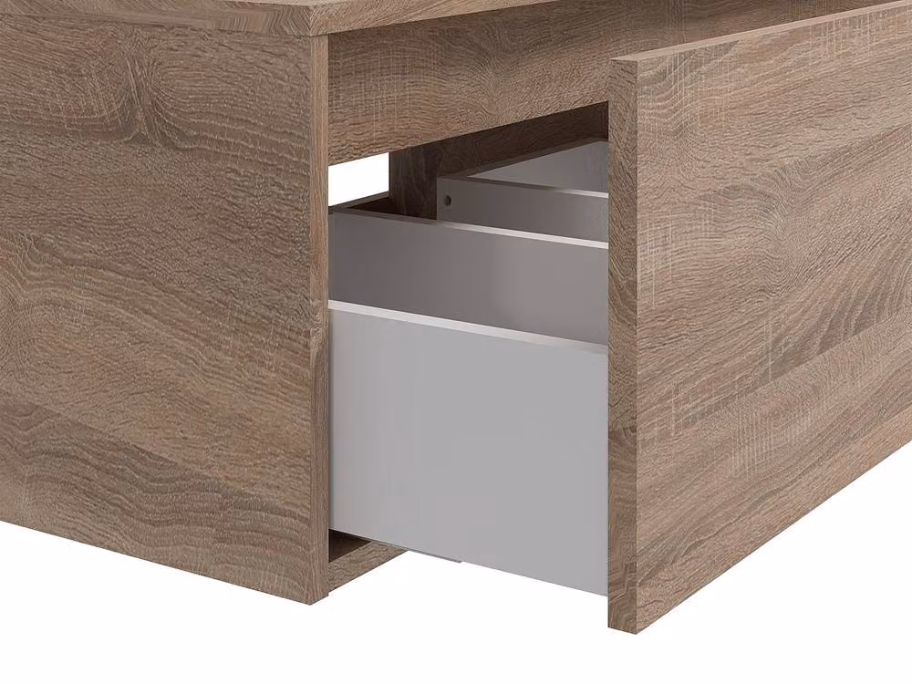 Vente-unique ISAURE II Wall-Mounted Vanity Unit in Light Oak, W: 150 cm, D: 47 cm, H: 32 cm – 3
