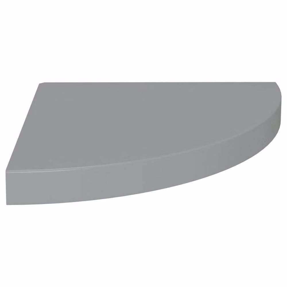 Berkfield Home Set of 2 Grey Floating Corner Shelves, W/D/H: 35 x 35 x 3.8 cm – 3