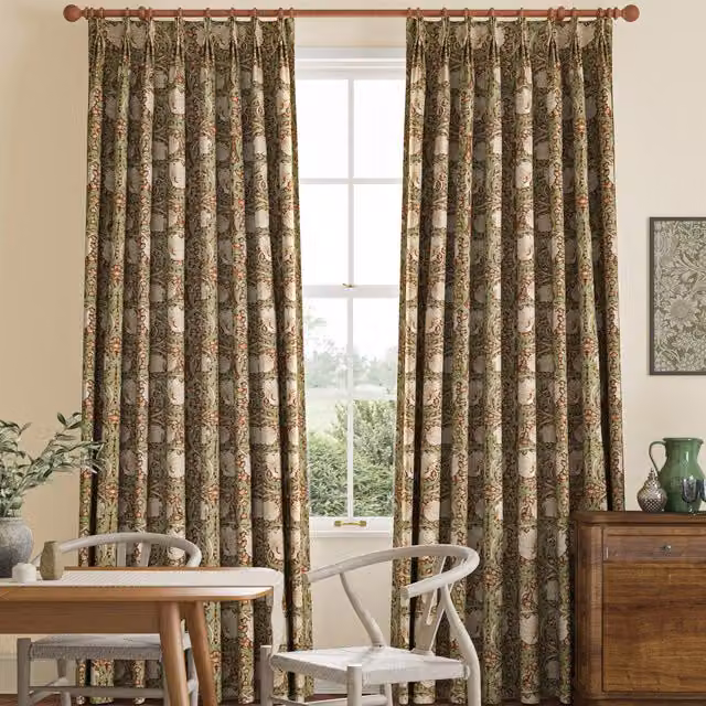 William Morris At Home Pimpernel Made to Measure Blackout Floral Curtains in Brick, Orange and Multicolour