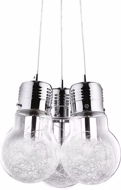 Ideal Lux Luce Max 3-Light Cluster Pendant Light in Chrome and Grey