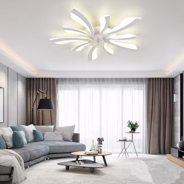 Garwarm Dimmable LED Ceiling Fan with Lights and Remote Control in White – 1