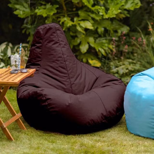 ICON Dalton High Back Adult Gaming Bean Bag Chair for Indoor and Outdoor Use, Chocolate Brown