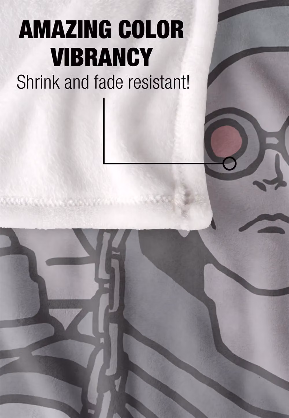 DC Comics Batman Mr Freeze Mugshot Blanket in White and Grey, W: 152 cm, D: 127 cm – 4