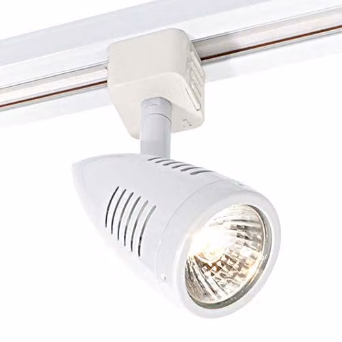 Loops Adjustable White Track Spotlight with GU10 Downlight for Kitchen and Hallway