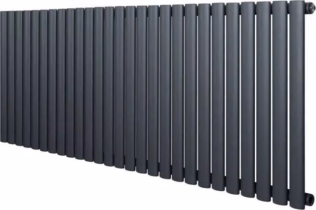 Monstershop Oval Single Column Steel Radiator in Anthracite Grey, H: 162 cm, W: 60 cm