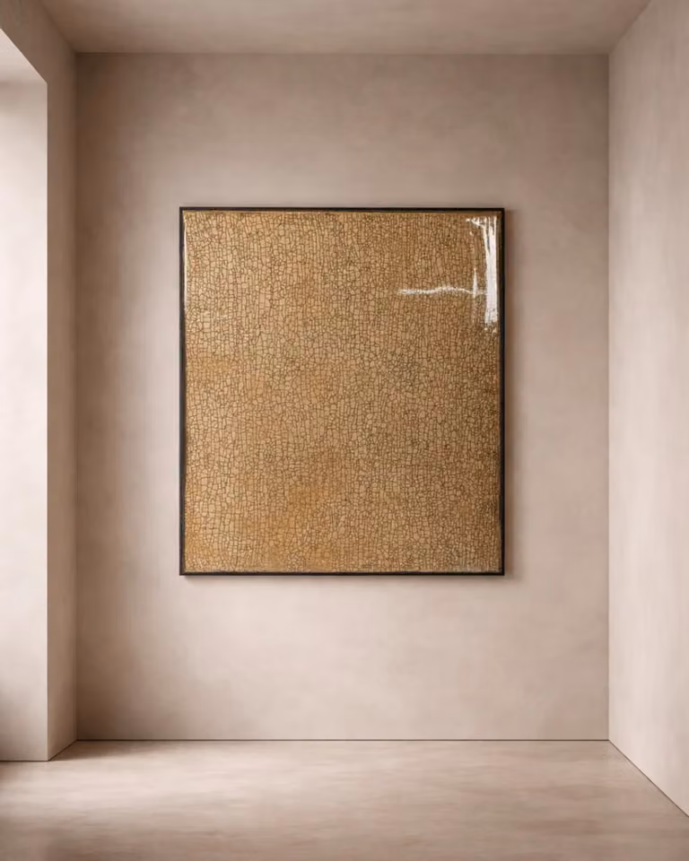 Tommy Franks Sear Modern Abstract Gold Square Painting Reproduction Wall Art W: 150 cm, H: 130 cm