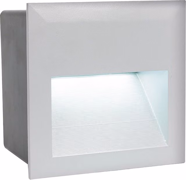 Loops IP65 Recessed Silver Cast Aluminium Outdoor LED Wall Light