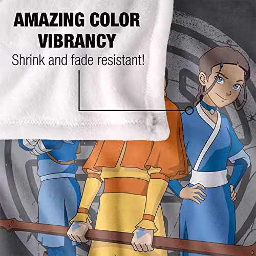 LOGOVISION Avatar The Last Airbender Team Avatar Super Soft Fleece Throw Blanket, White, W/D/H: 152 x 127 cm – 3