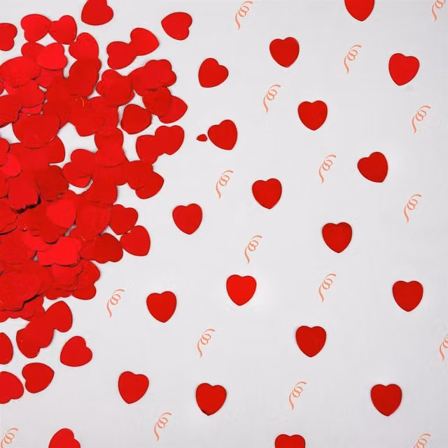 Shatchi Red Heart Shape Tabletop Scatter Confetti